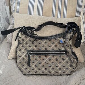 Dooney & Bourke Black and Tan Monogram Shoulder Bag
